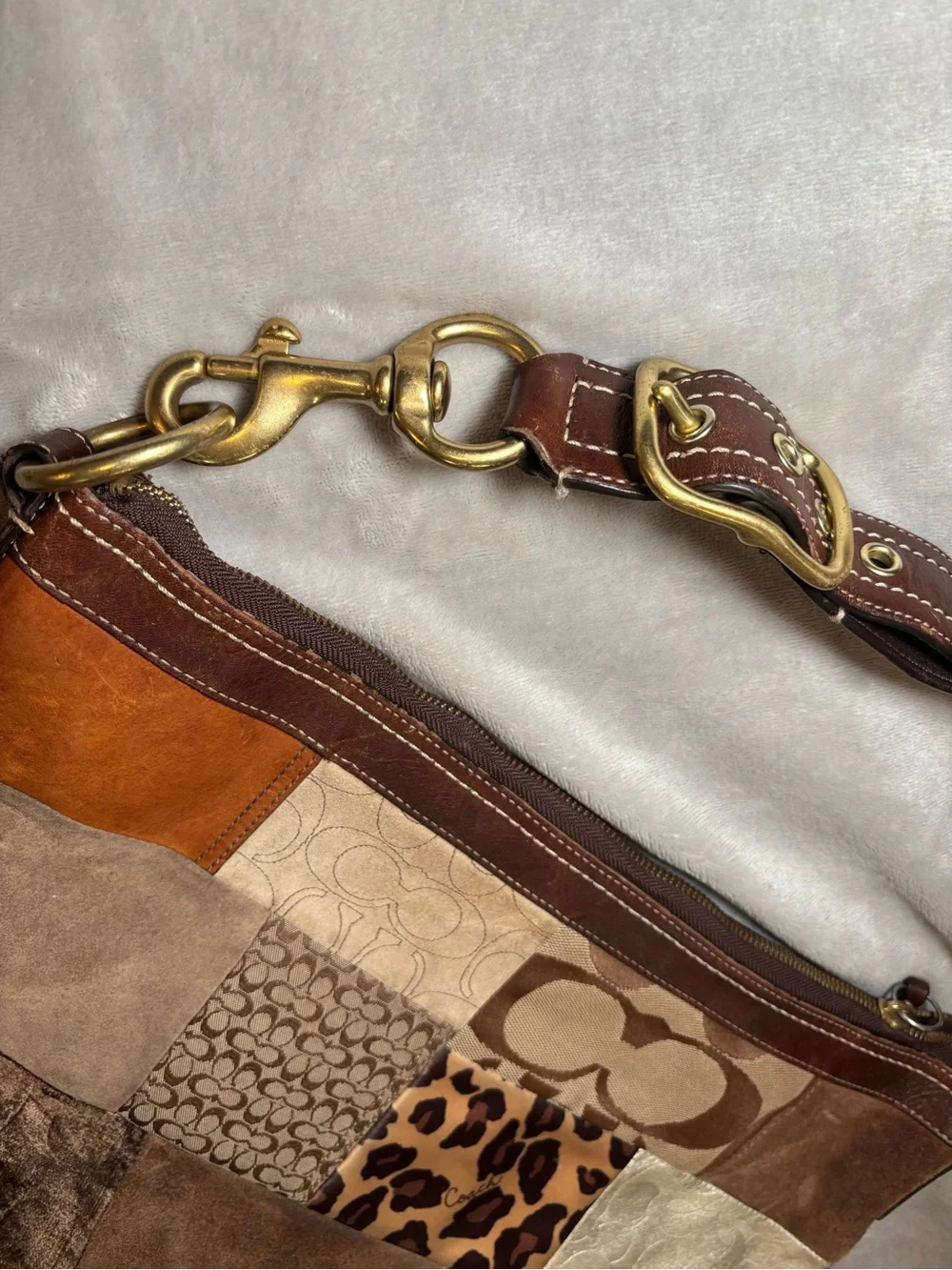 Vintage Coach Patchwork Large Shoulder Bag